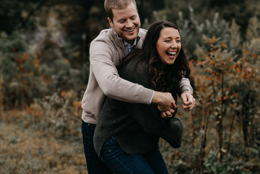 Couple having fun at a Melton Hill engagement