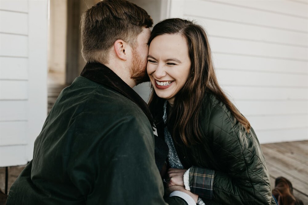 Winter Morning Engagement Photos captured by Knoxville Engagement Photographer