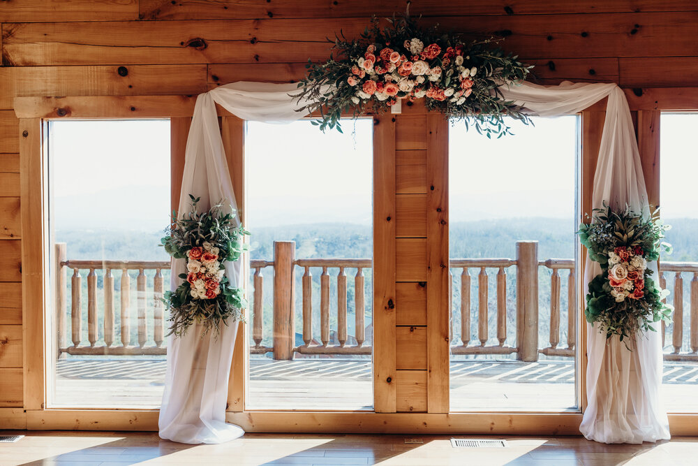 Ceremony Set Up at Smoky Mountains Wedding