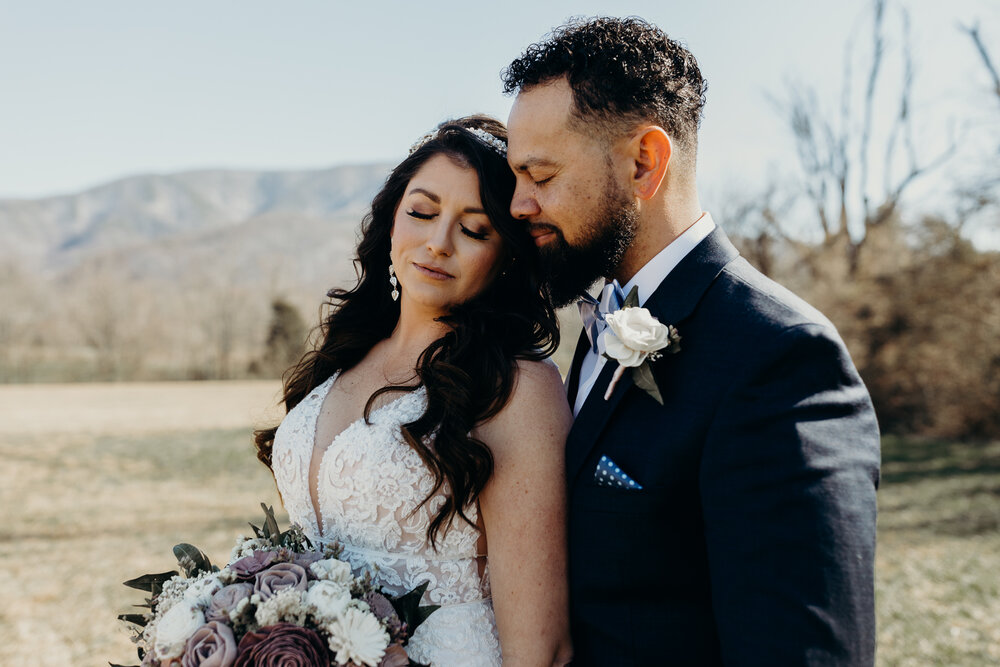 Bride and Groom portrait from Smoky Mountains Wedding