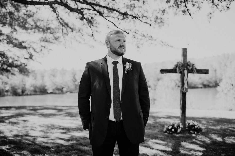 Groom captured by Knoxville Wedding Photographer