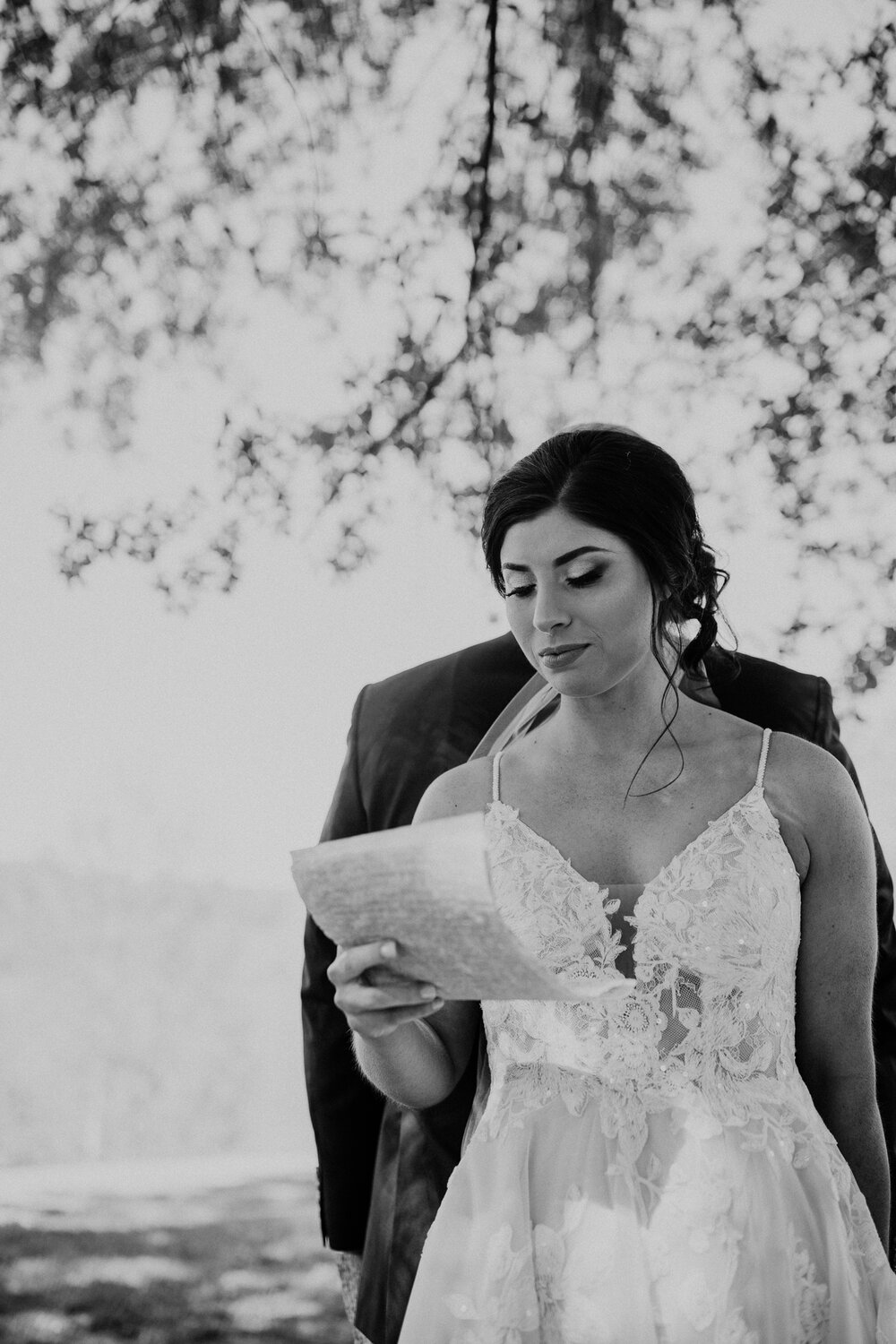 Private vow reading captured by Knoxville Wedding Photographer