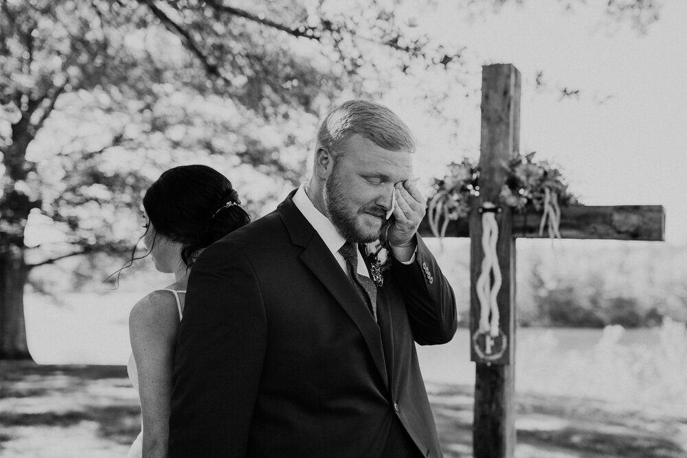 Private vow reading captured by Knoxville Wedding Photographer