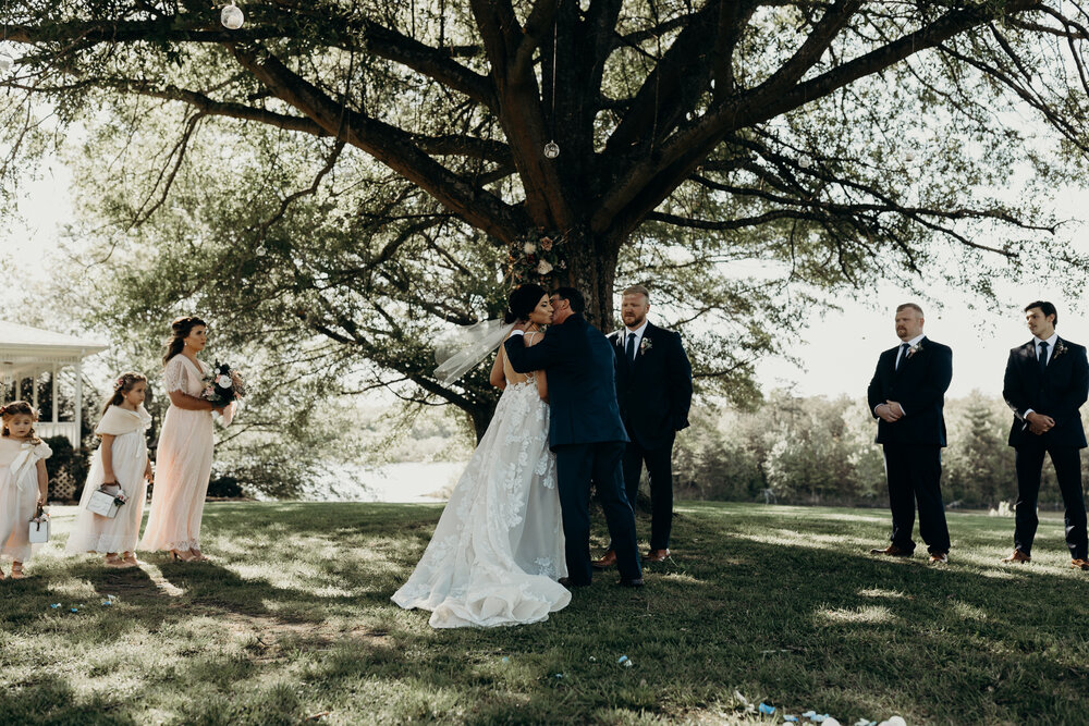 Backyard ceremony captured by Knoxville Wedding Photographer