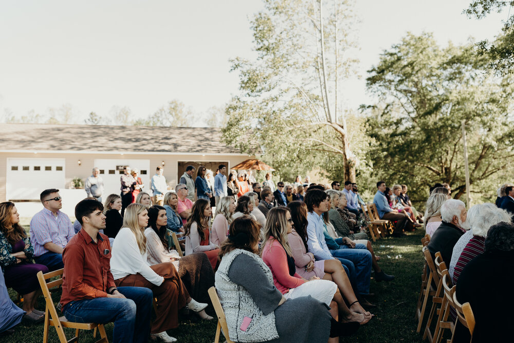 Backyard ceremony captured by Knoxville Wedding Photographer